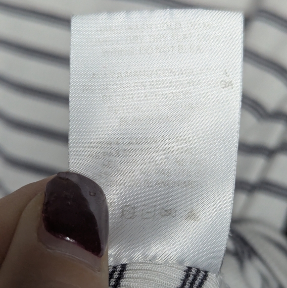 Thread & Supply Striped Ribbed Knit Admiration Top White Navy Small Long Sleeve - Picture 9 of 10